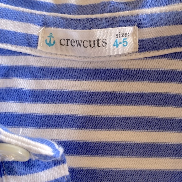 Crew it’s Blue & White stripped collared shirt - Picture 2 of 3